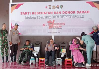 HUT ke-74 Humas Polri, Polres Tomohon Gelar Donor Darah